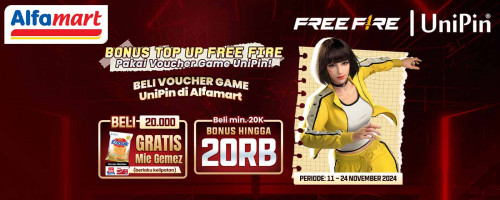 Top Up Free Fire Pakai Voucher Game UniPin GRATIS Mie Gemez dan CASHBACK hingga 20.000 UniPin Credits!